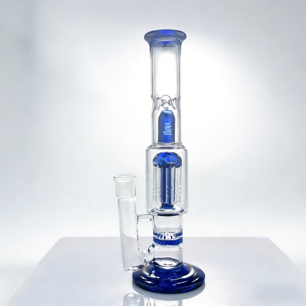 10” Honeycomb Jellyfish Dual Perc Glass Bong Water Pipe Bubbler w/Bowl USA