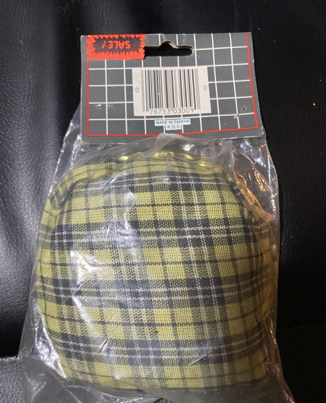 Vintage 1970’s Retro Plaid Bean Bag Metal Ashtray Brand New In Pack