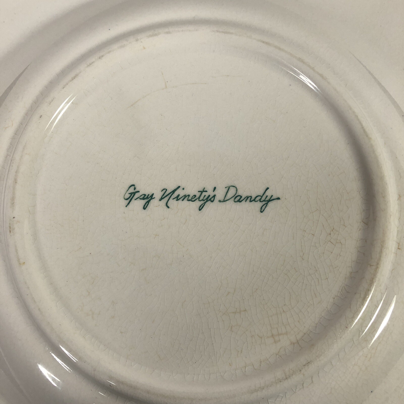 Ceramic Ashtray Gay Ninety’s Dandy Men on Tandem Bicycle Built for Two Worn