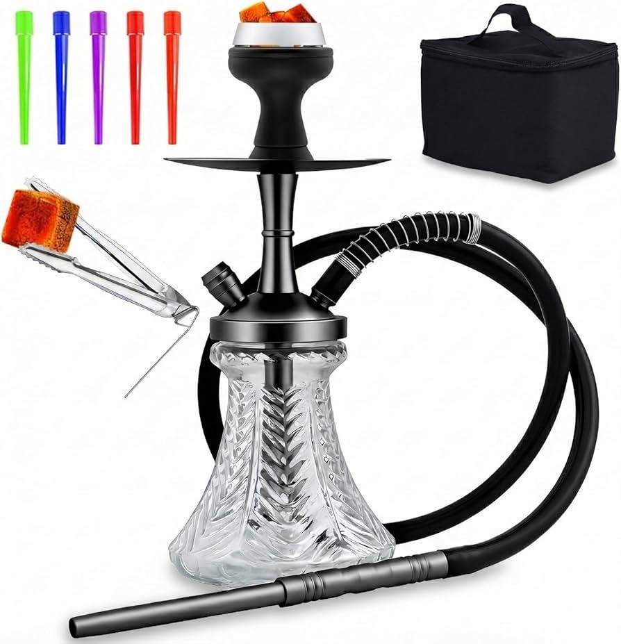 Brand New Black Portable Hookah with Carrying Bag and Extra Tips