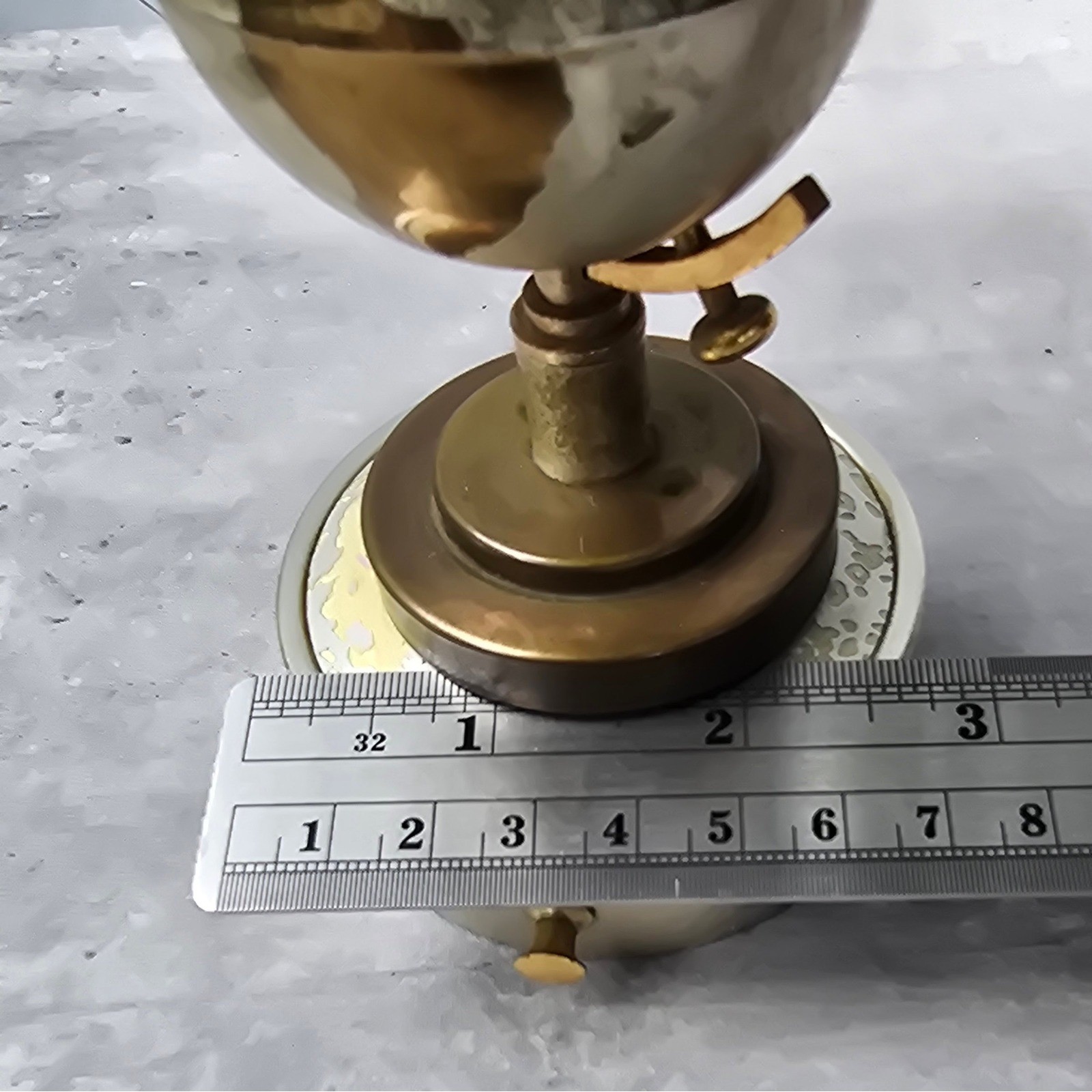 Vintage Globe MCM Table Lighter Mid Century Modern Gold Silver Tone Metal READ