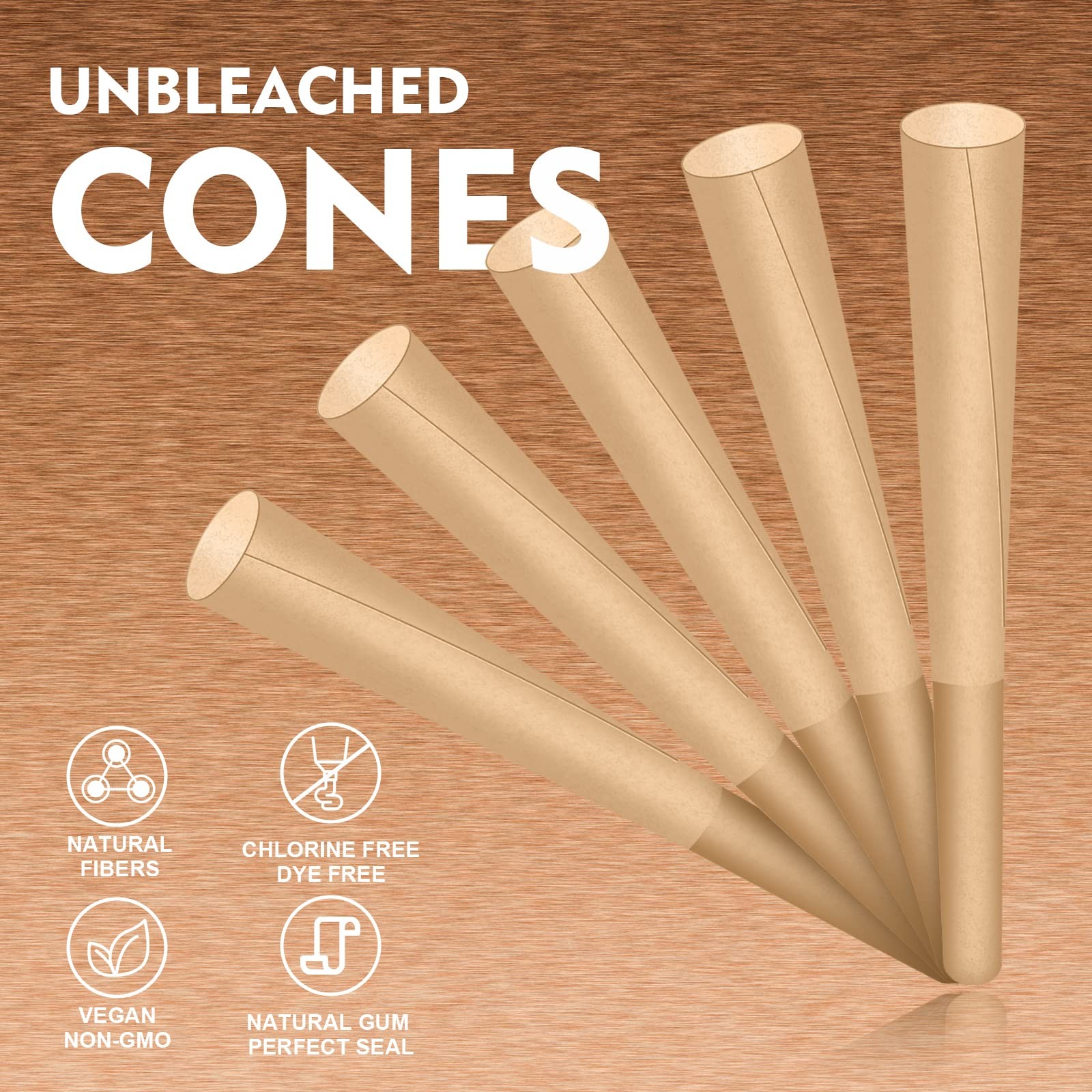 11/4 Rolling Papers Pre Rolled Cones | 72 Pack | Natural Pre Rolled Rolling P…