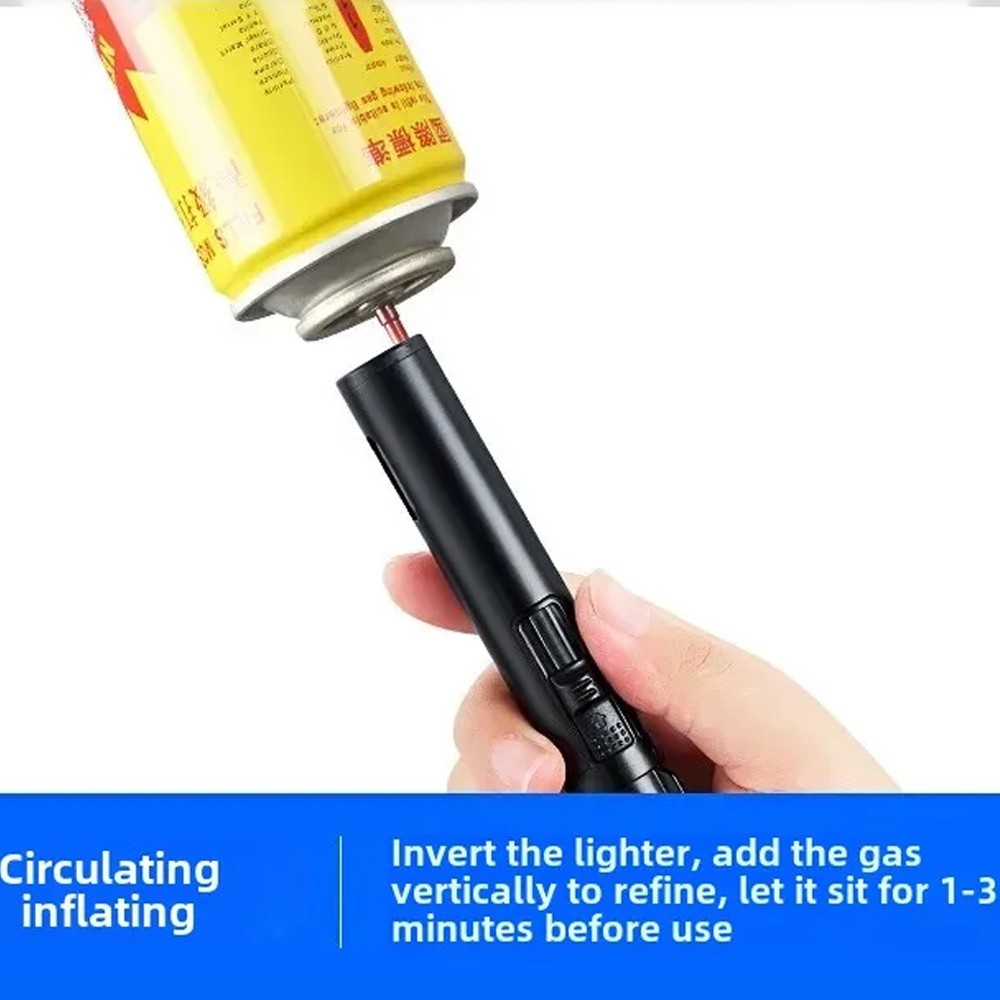 Metal Spray Gun Torch Lighter, 1300°c Blue Flame, Butane Gas for Camping