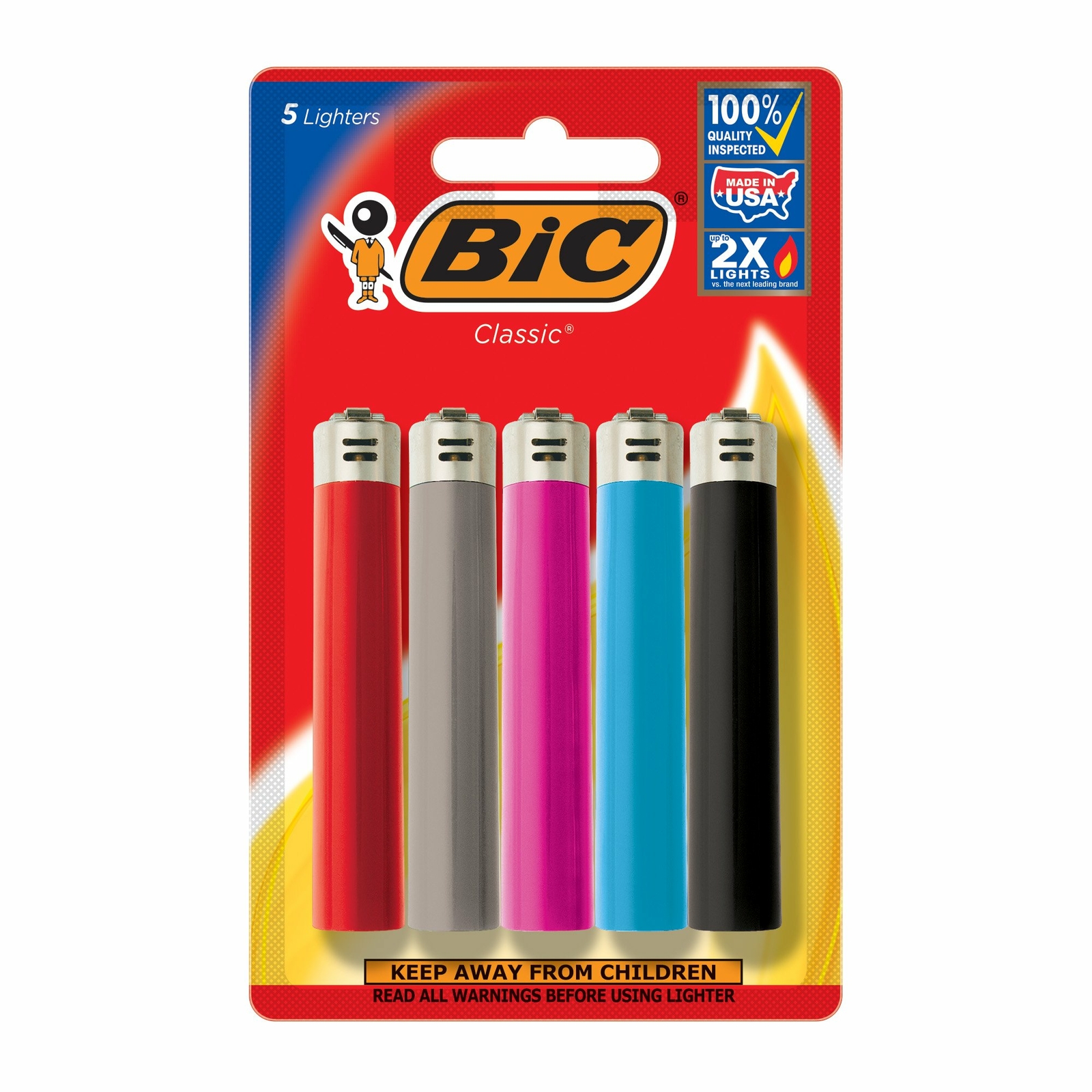 BIC Lighters (Colors May Vary) 5 Pack 1 pack of 5
