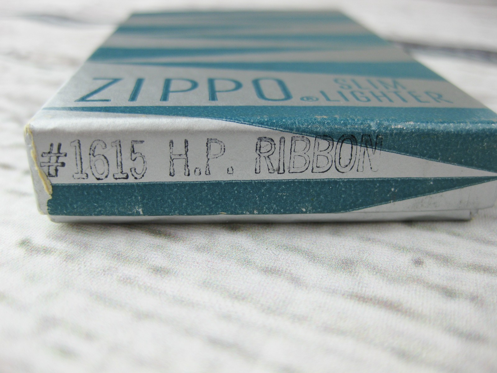 Vintage 1960 Zippo Monogram Slim Lighter with Green Silver Box & Insert