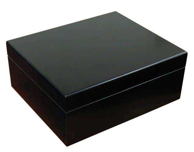 CHALET Cigar HUMIDOR Black – holds 25-50 Cigars