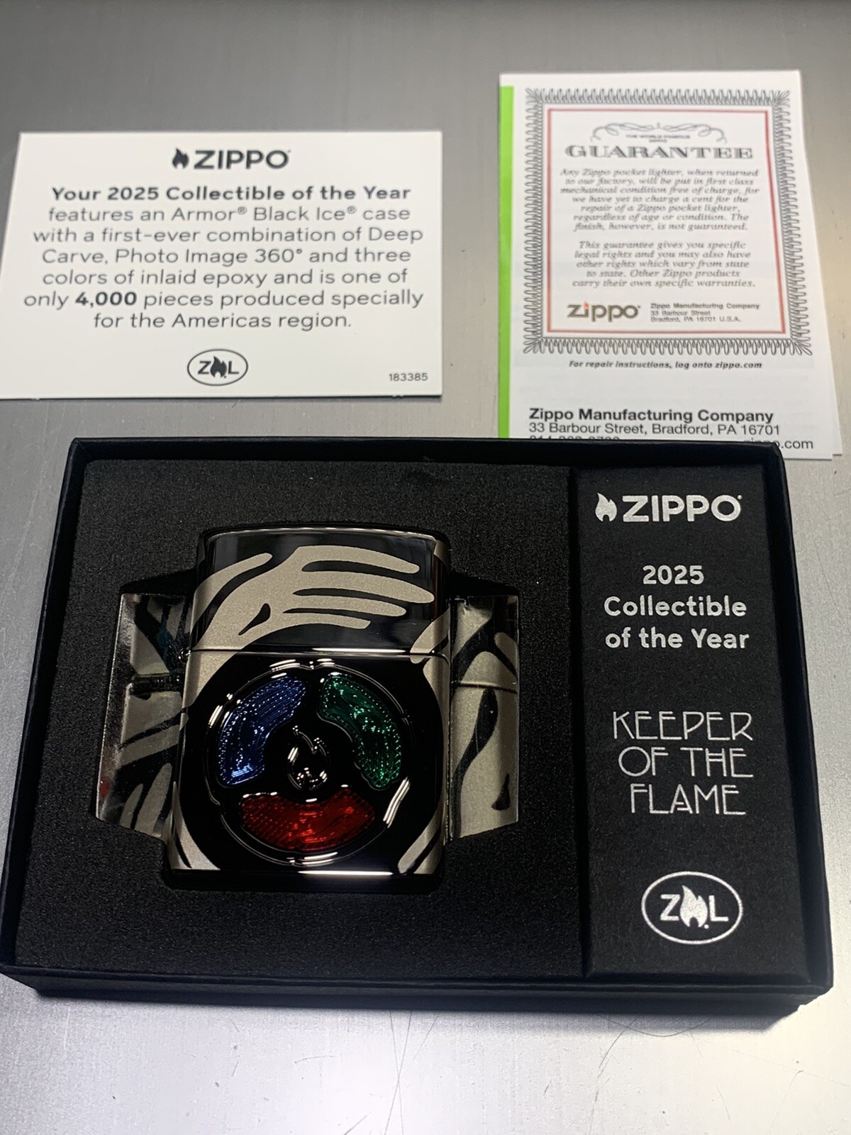 ZIPPO 360 KEEPER OF THE FLAME LIGHTER 46761 COLLECTIBLE OF YEAR 2025 ARMOR COTY