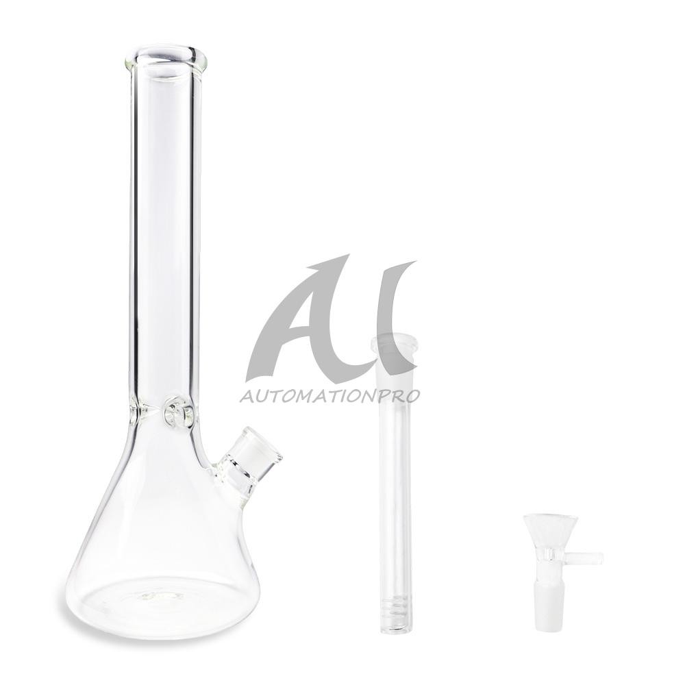 18 in Heavy 7mm Thick Glass Bong Smoking Hookah Water Pipe 14mm Bowl Beaker