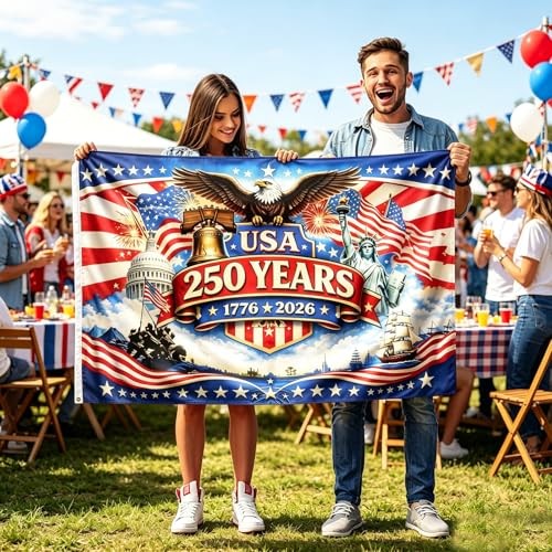 250 Anniversary USA Flag 3×5 Ft 250th Anniversary American Garden Flag 4th of
