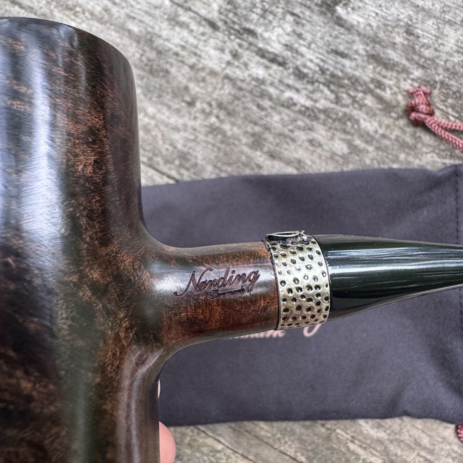 Erik Nording Classic Silver SMOOTH Tall Poker Briar Tobacco Pipe – NEW