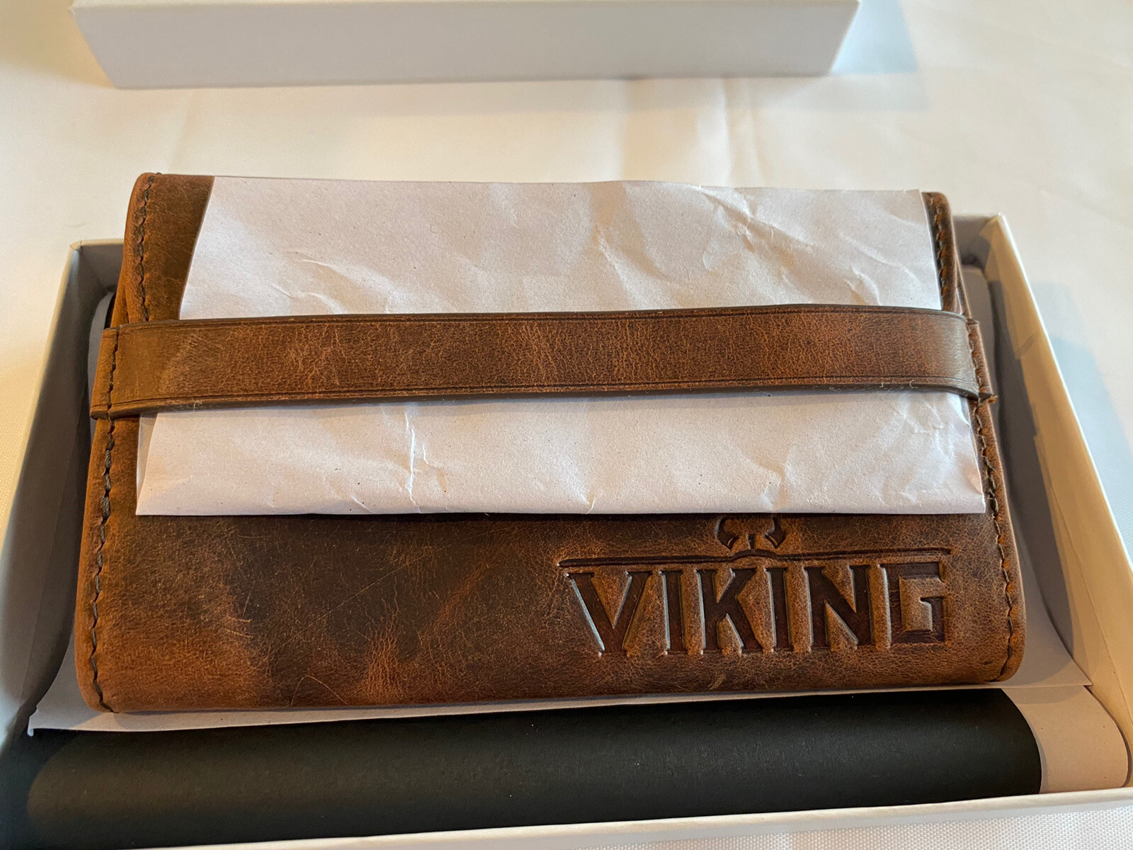 Viking Leather Large Flap Tobacco Pouch Pipe – Brown – New