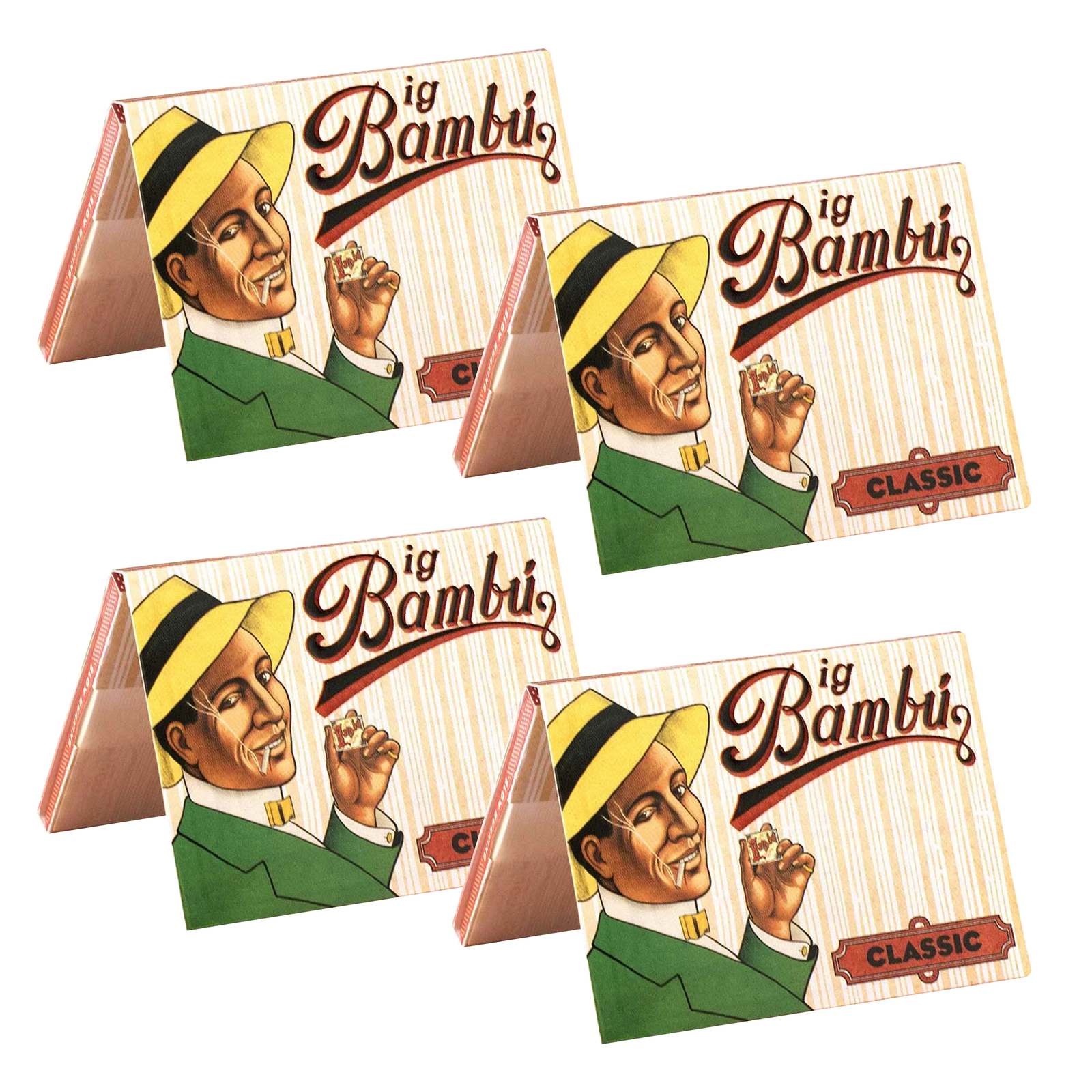 Big Bambu Rolling Papers – Classic Cigarette Rolling Paper (4 Booklets)