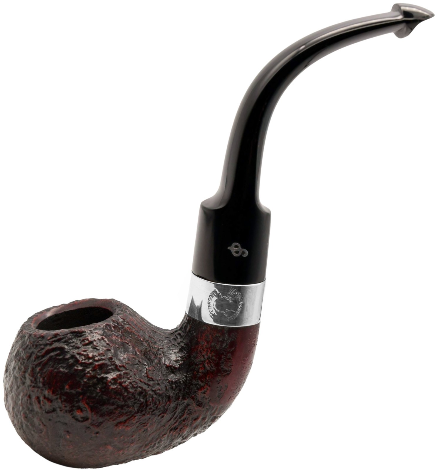 Peterson Sherlock Holmes ‘Lestrade’ Sandblast Finish Silver Mounted Briar Pipe