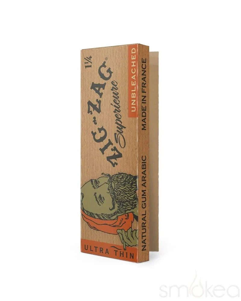 😎FULL BOX ZIG ZAG UNBLEACHED SUPERIEURE PAPERS✨1 ¼ SIZE✨48 BOOKLETS