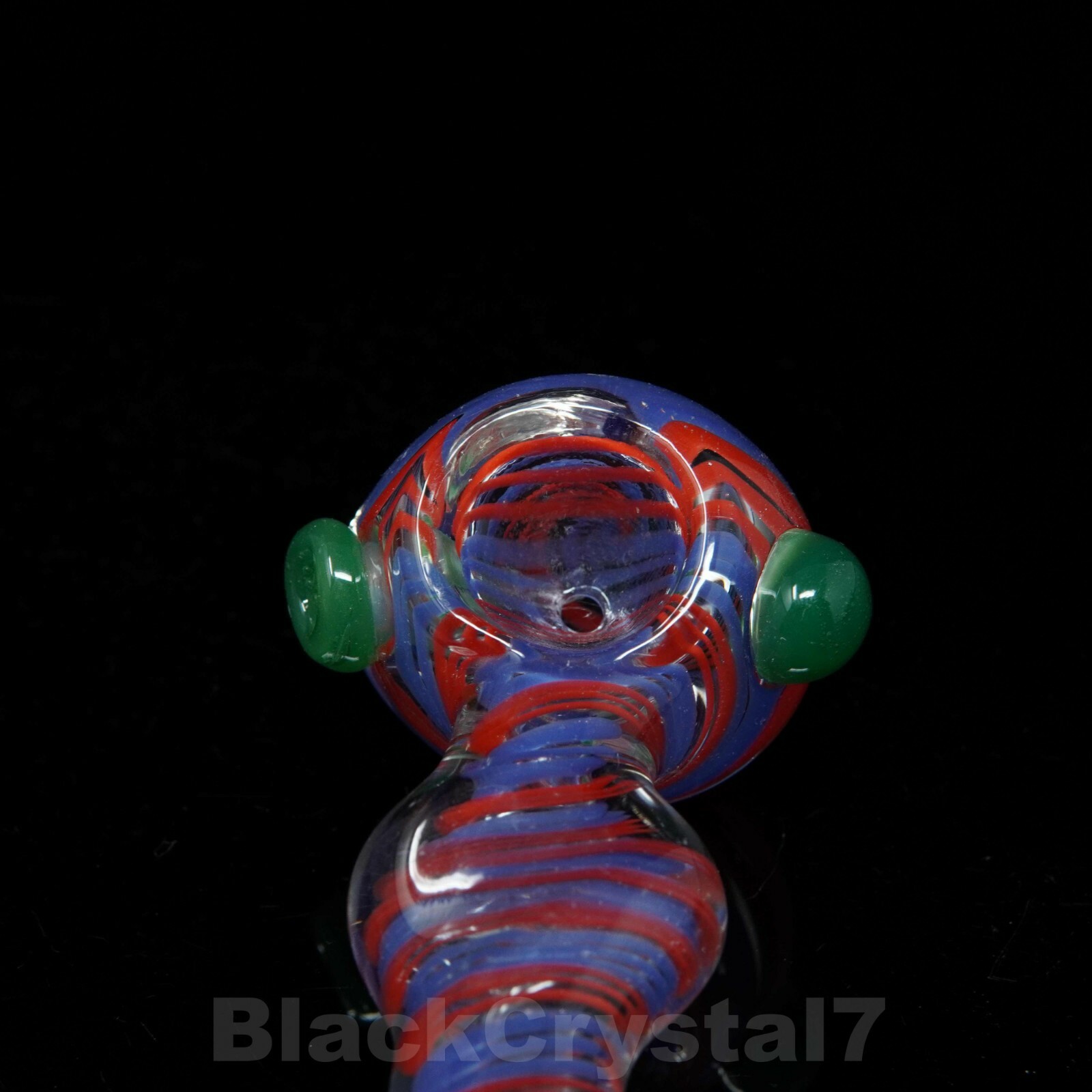 4.5 in Handmade Blue Red Infinite Mid Twist Tobacco Smoking Bowl Glass Pipes