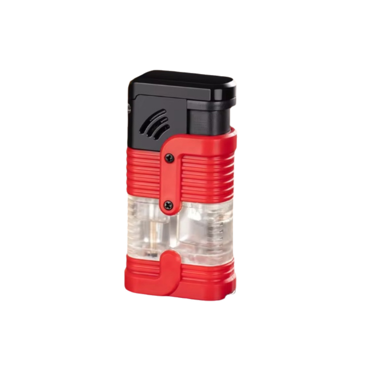 4 PACK Triple Solid &Clear Color Torch Lighter Adjustable Flame W/Cigar Puncher
