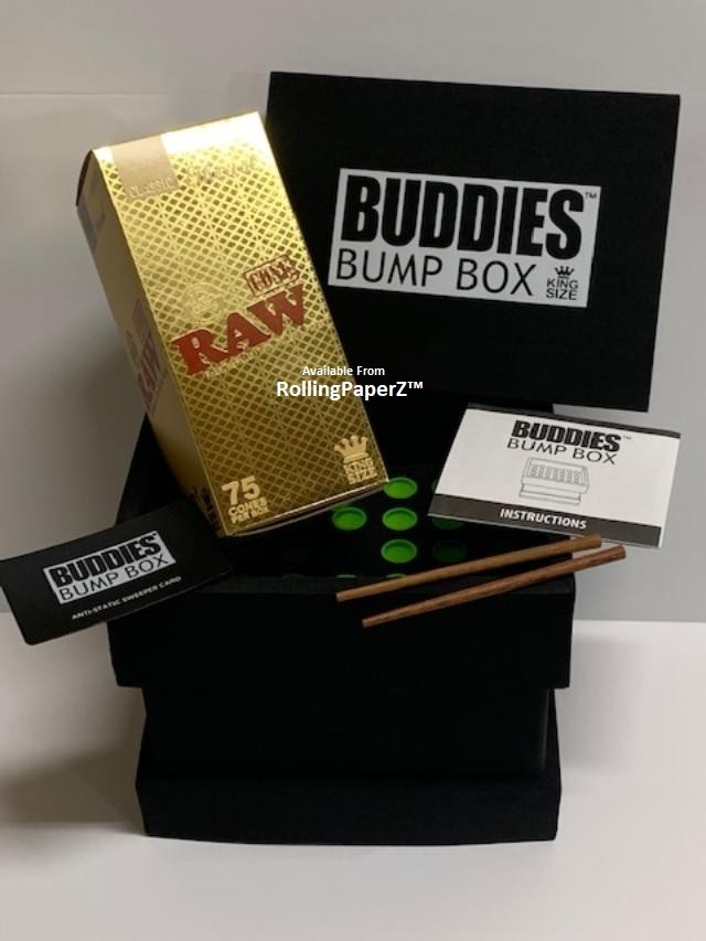 Buddies Bump Box Cone Filler + 75 RAW Ethereal Pre-Rolled King Size Cones | New