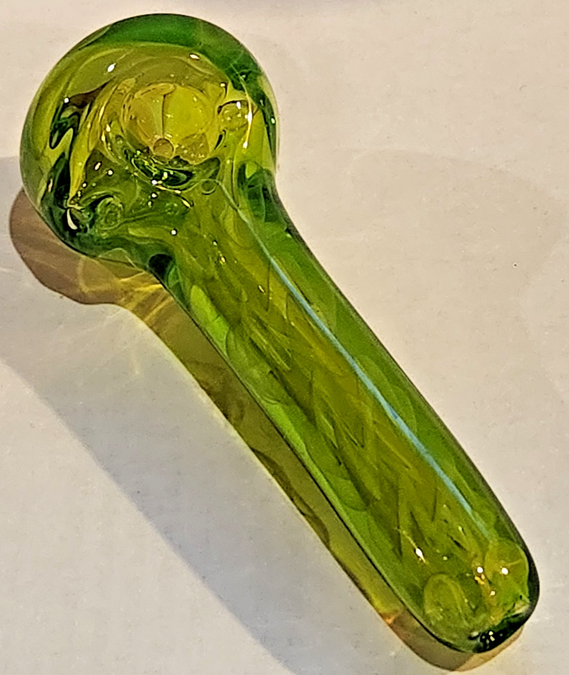 4.75″ Green Zig-Zag Swirl Hand Pipe