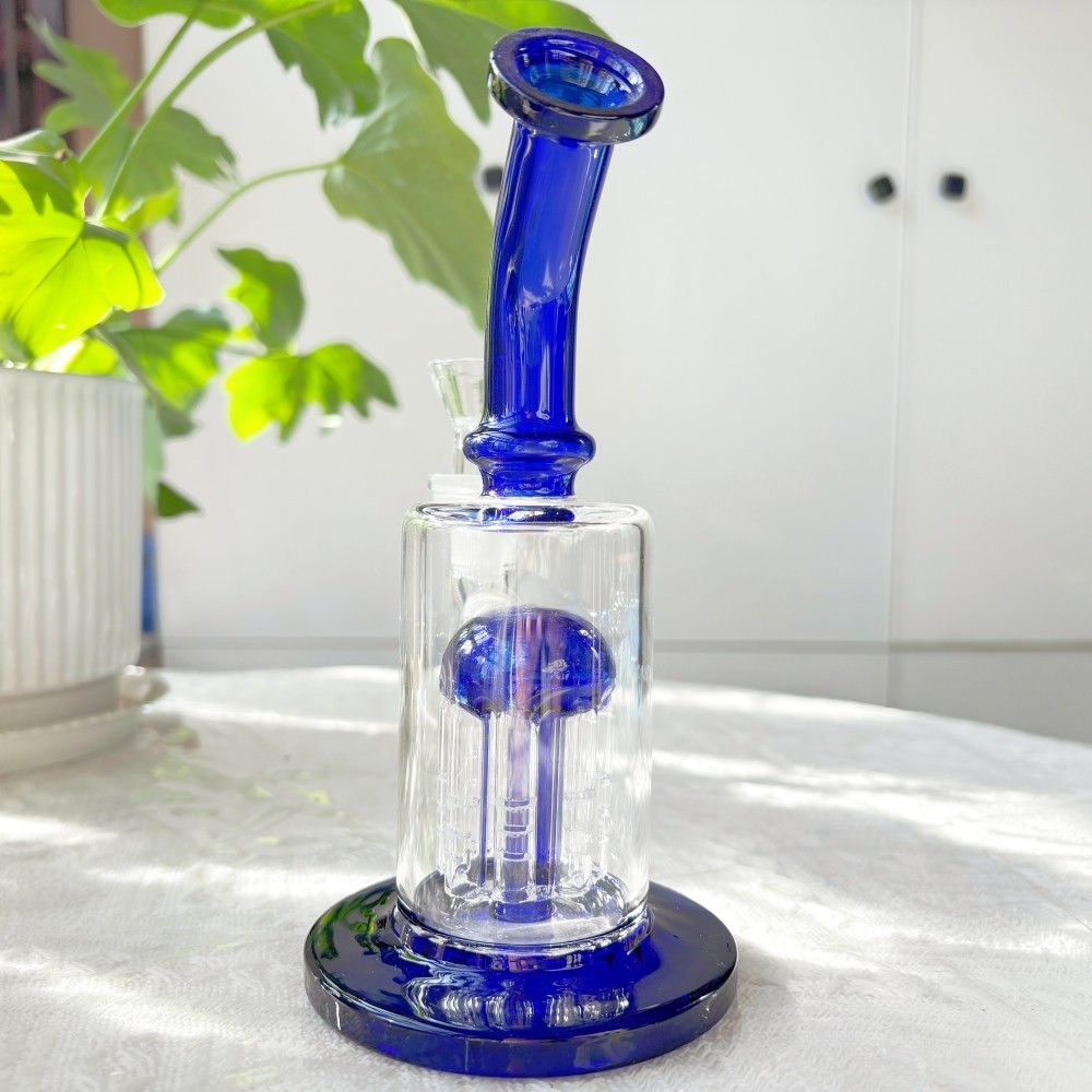 Premium 7” Tree-Arm Perc Glass Bong Smoking Bubbler Pipe w/ 14mm Bowl USA Stock