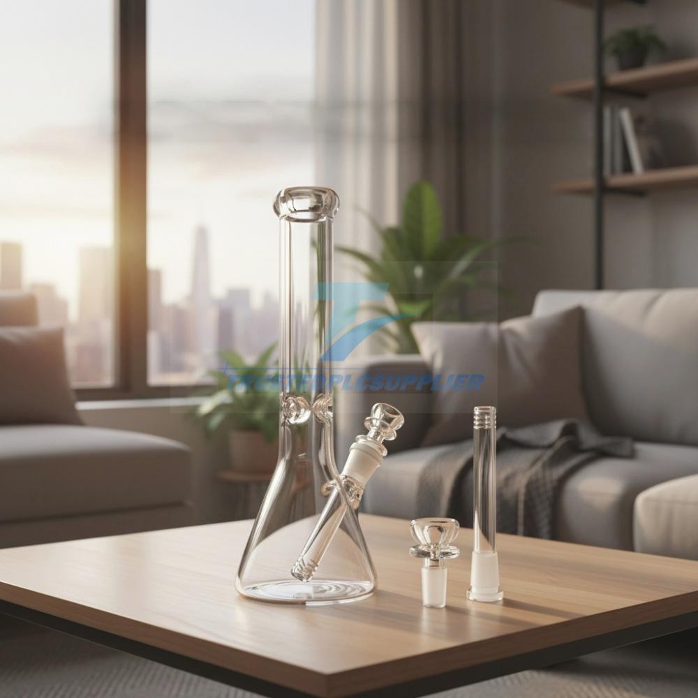 10 inch Heavy Glass Bong Water Pipe Smoking Bong Beaker + 14mm Bowl hookah USA