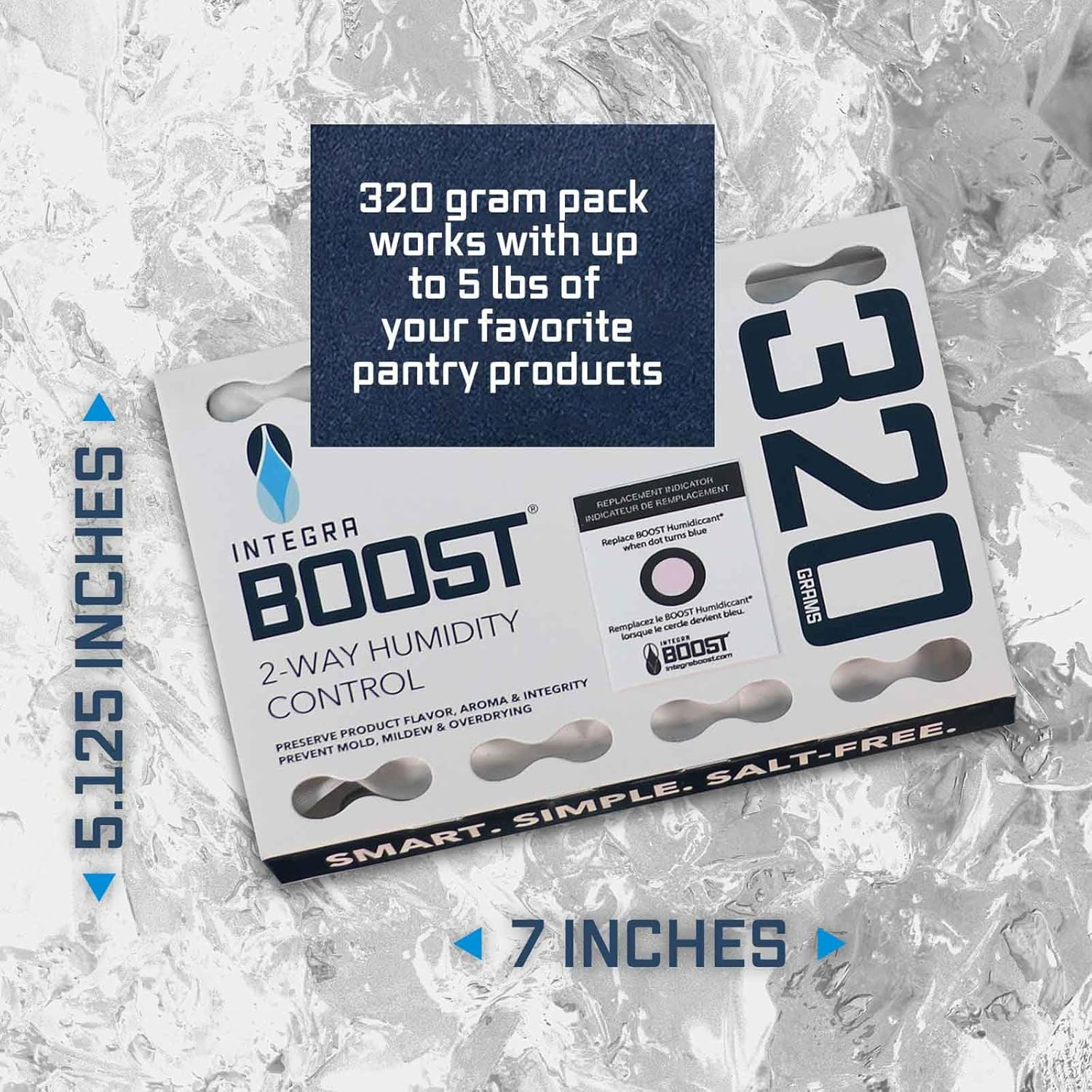 62% RH, 2 Way Humidity Control Packs – 320G Size for Storing 5 Lbs – Pack of 5 |
