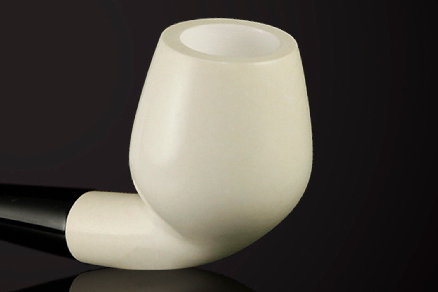 Muhsin Smooth Devil Anse PIPE-BLOCK MEERSCHAUM-NEW-HAND CARVED W Case#1508