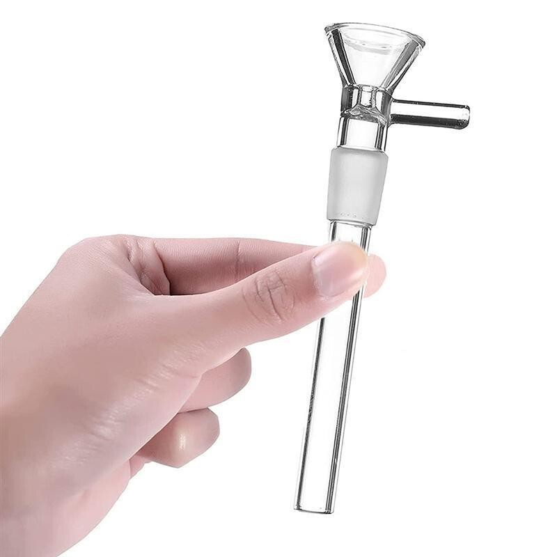 10PCS-4.7inch 14mm Male Pipes Glass Downstem with Bowl Adapter Water Filter Part
