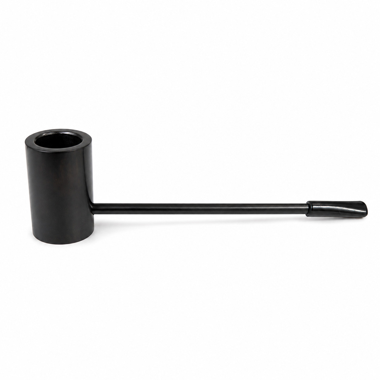 Popeye Style Wooden Tobacco Pipe Long Metal Stem Black Rubber Mouthpiece