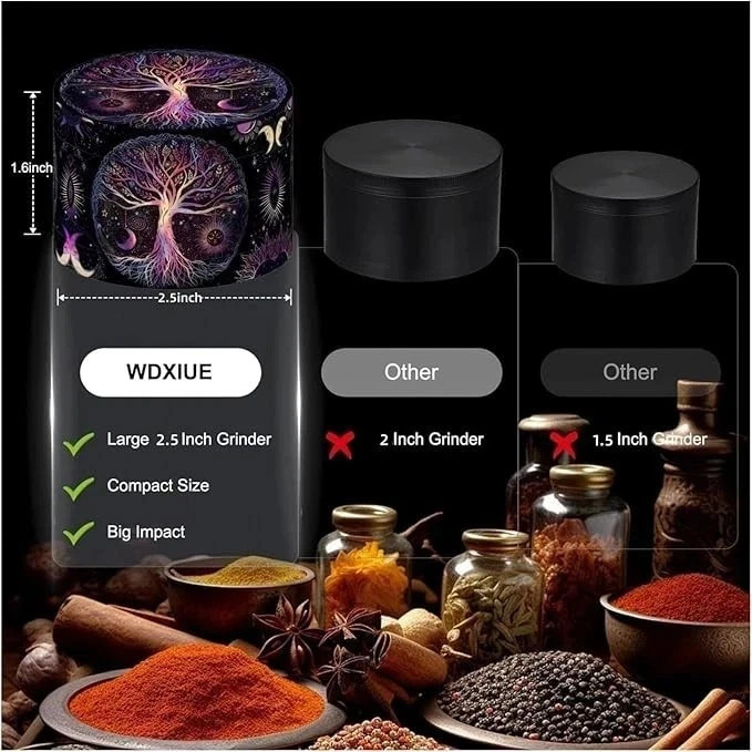 Herb Grinder 4-Piece 2.0 inch Large Metal Tobacco Crusher Colorful Magnetic T