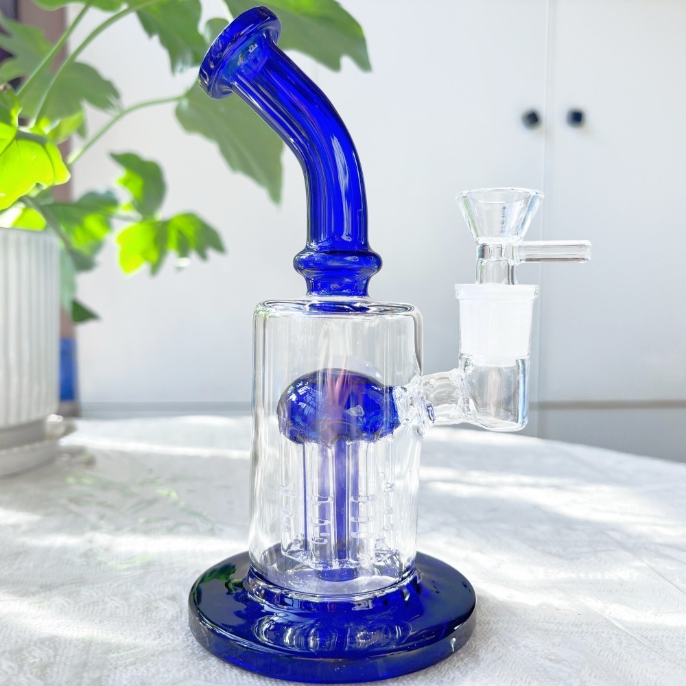 Premium 7” Tree-Arm Perc Glass Bong Smoking Bubbler Pipe w/ 14mm Bowl USA Stock