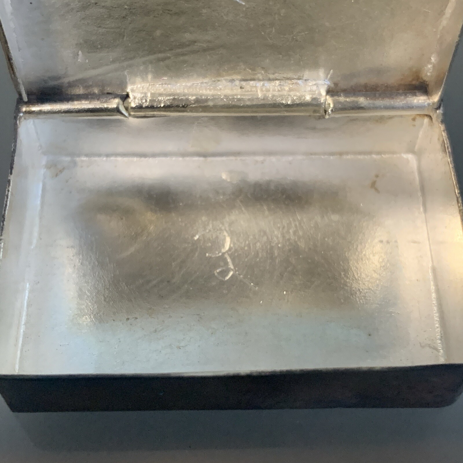 Vintage Silver & Blue And Green Hand Painted Enamel Snuff / Trickle Box Rare