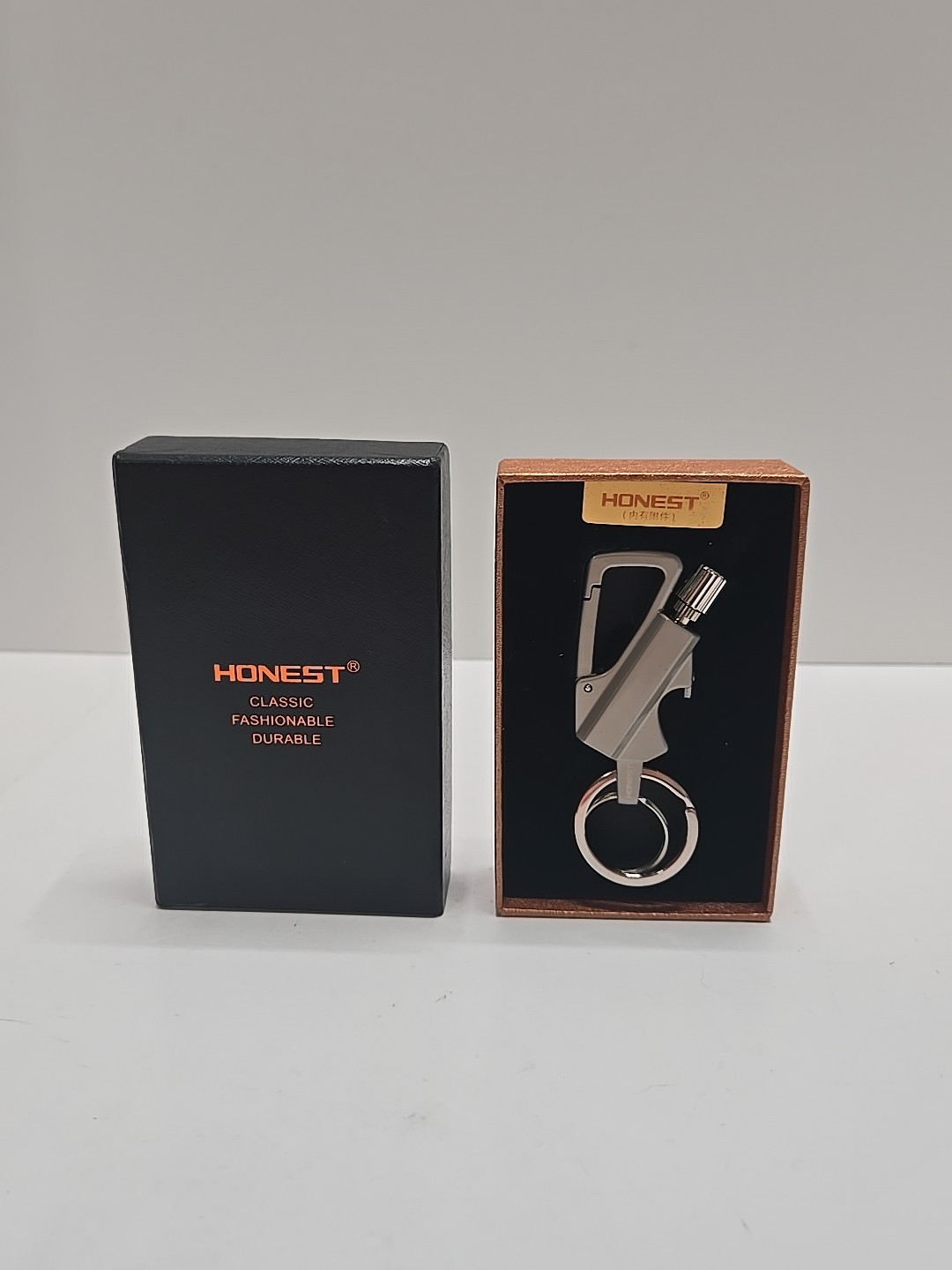 Honest Multifunctional Lighter And Bottle Opener With Key Chain Silver NOB