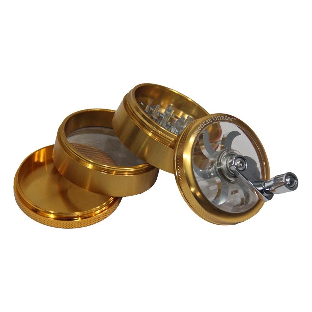 AmericanGrinder®️ 2.5 “(62mm) 4 PCS Crank Handle With Screen And Spoon