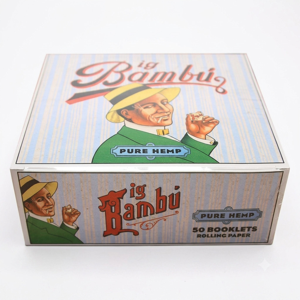 Big Bambu Pure Hemp 50 Booklets Cigarette Rolling Papers Authentic Made in Spain