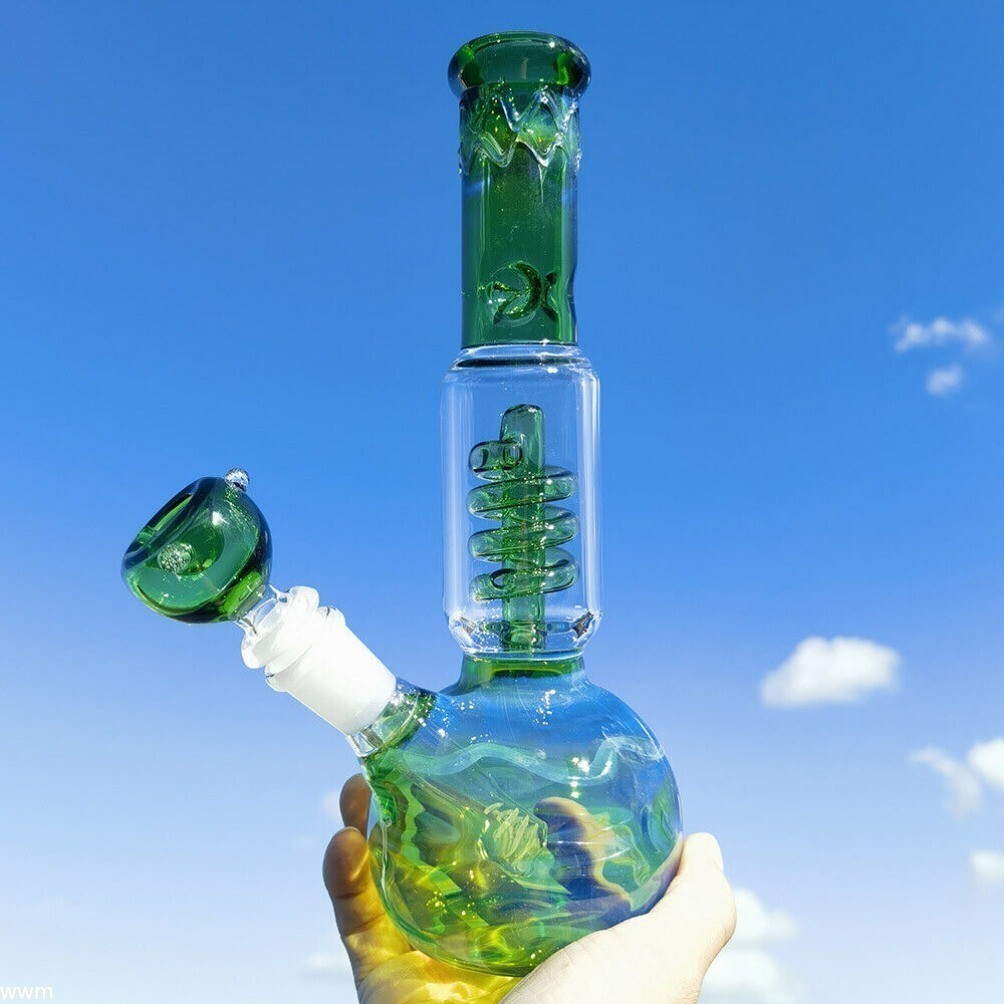 9.5 Inch Heavy Green Glass Hookah Water Pipe Bong Bubbler Smoking Pipe with Bowl