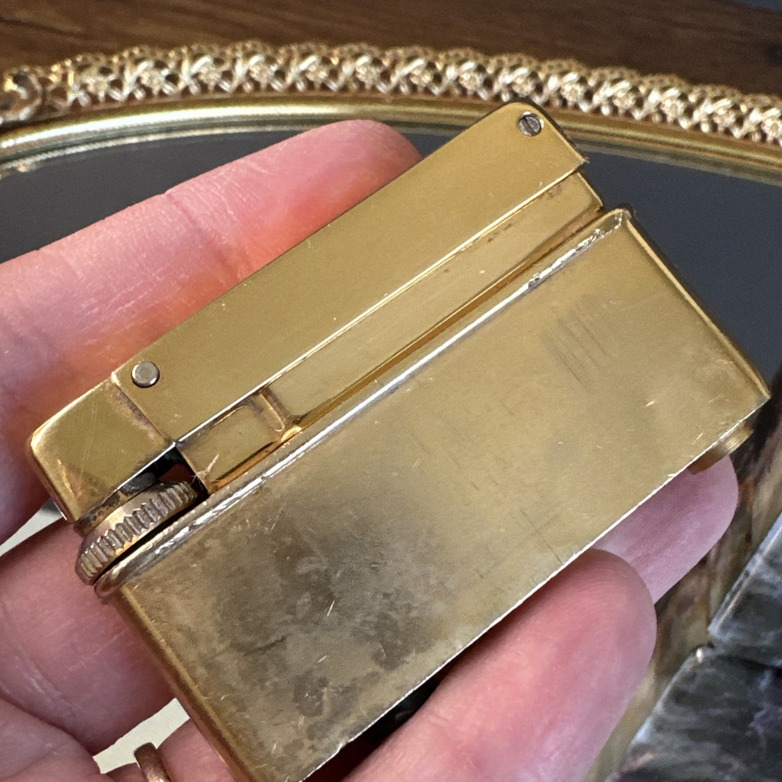 Rowenta Fluorite Table Lighter Germany Rare Not Tested Vintage Stone Art Deco