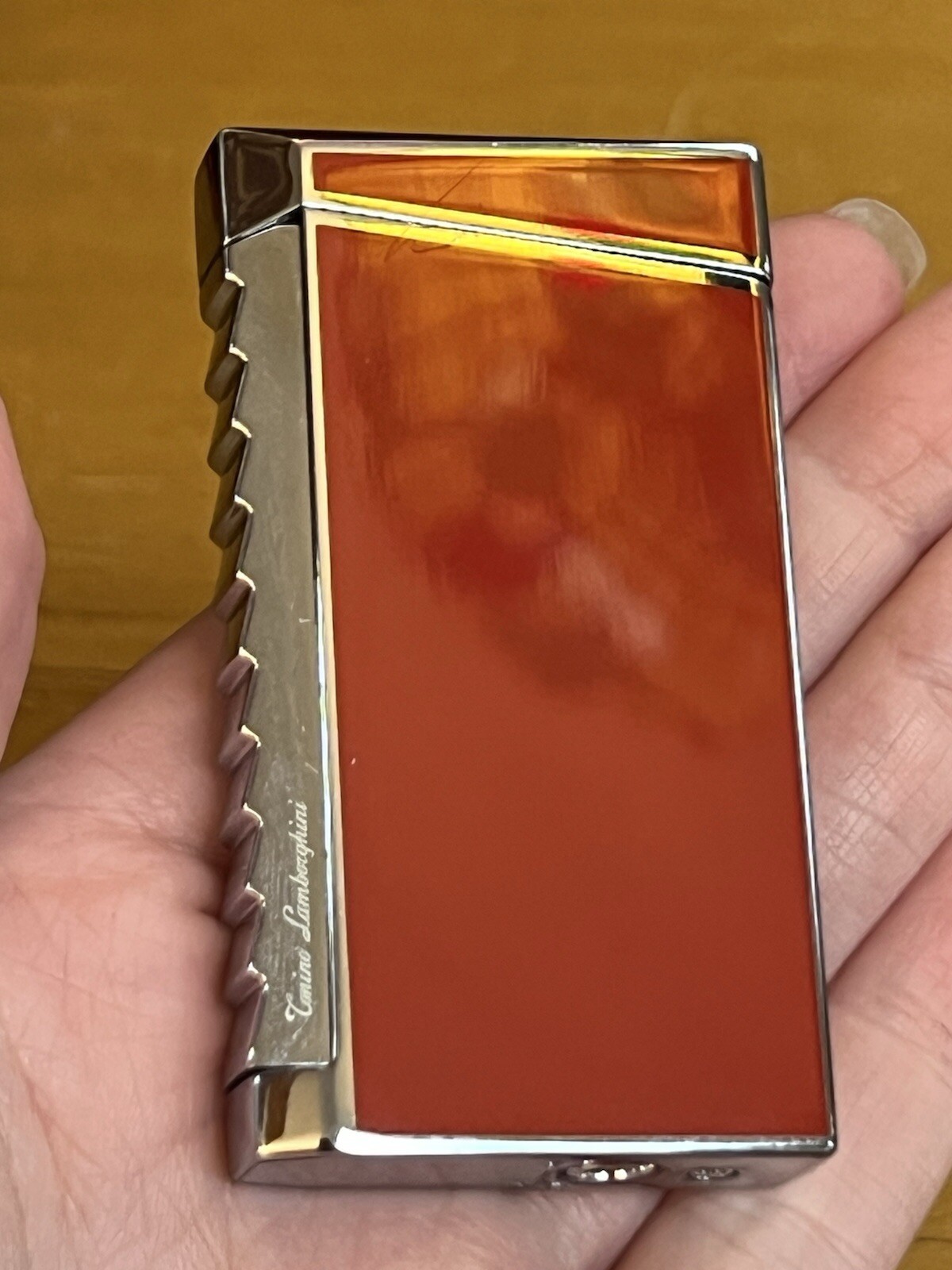 Tonino Lamborghini I1 Toro Red Torch Flame Lighter with leather case