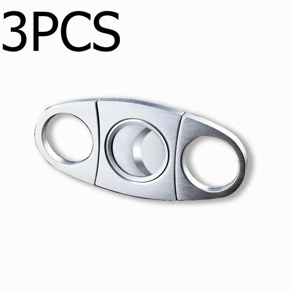 3 Pack Stainless Steel Cigar Cutter Sharp Double Blade Guillotine 22mm Opening