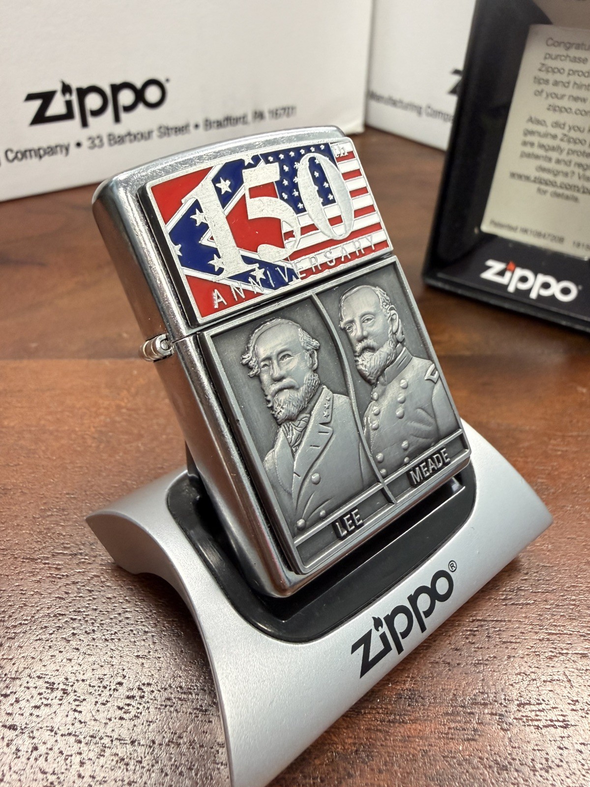 GENUINE Zippo Lighter 150th Anniversary Battle of Gettysburg Lee, Meade 2013 NEW