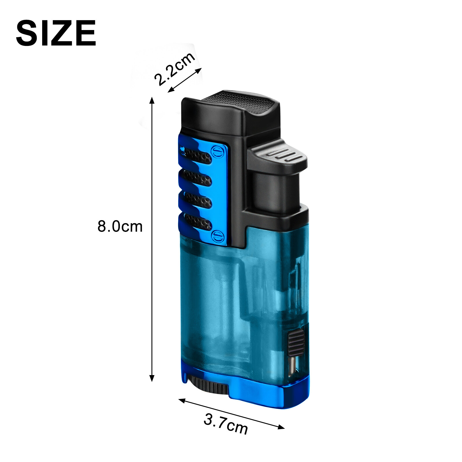 Torch Lighter with Punch Stand Rest Triple Jet Lighter Flame Butane Torch Lighte