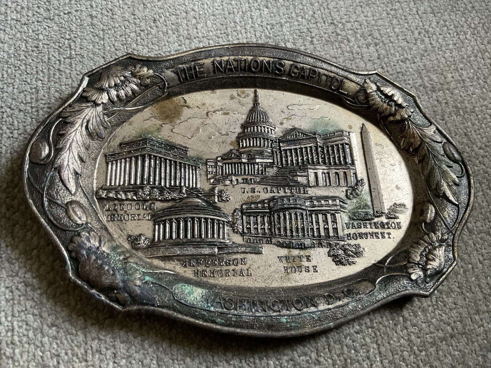 Nation’s Capitol Washington DC Trinket Dish-Occupied Japan Vtg Metal Tray