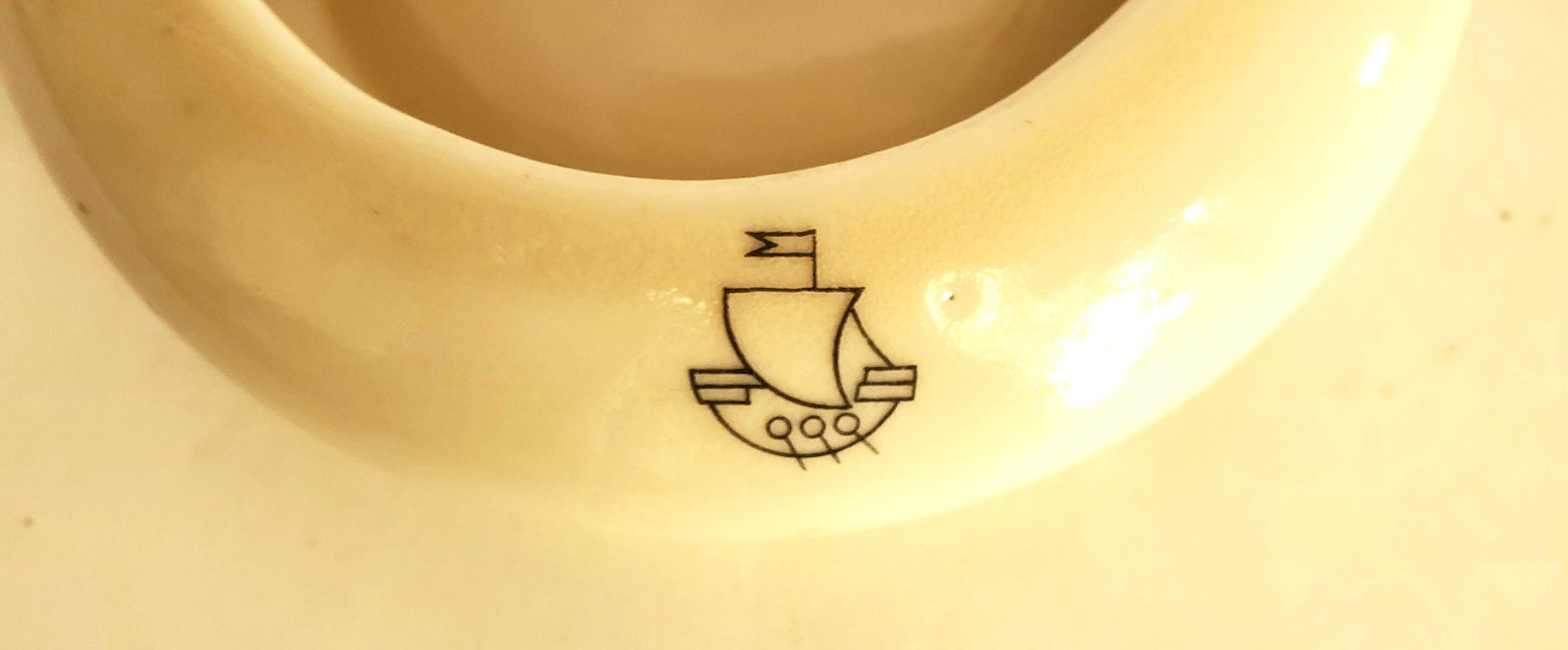 Vintage French Hotel de Paris Beige Ceramic Ashtray