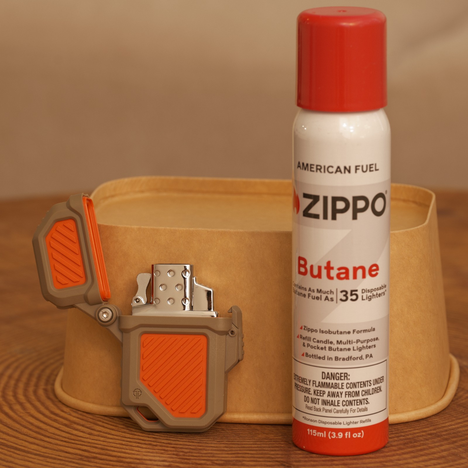 Zippo Lighter + Waterproof Case + Fuel