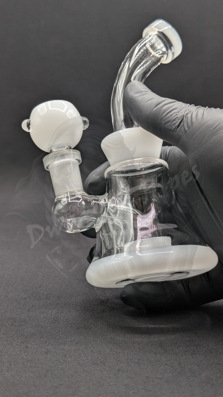 6″ Inch Glass Hookah Water Pipe Bong Bent Neck Perc White