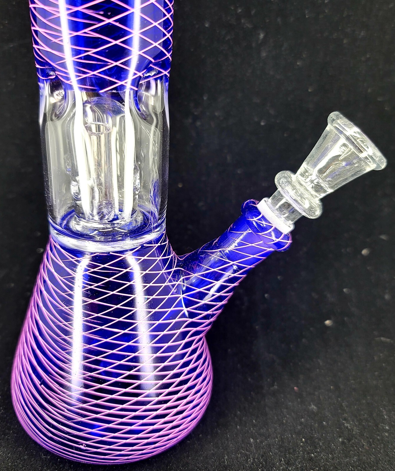 8″ PURPLE NET Tobacco Hookah Water Pipe Bong Glass! + FREE SCREENS!
