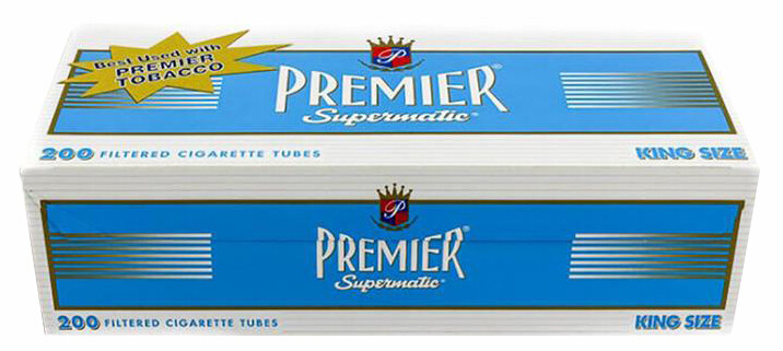 Premier Supermatic Light King Size Cigarette Filter Tubes 1 Box of 200 – 3098