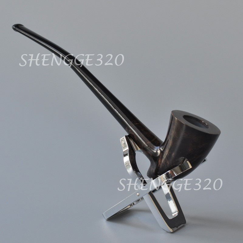 Briar Wooden Tobacco Pipe Pickaxe Churchwarden Smooth Surface Long Bent Stem