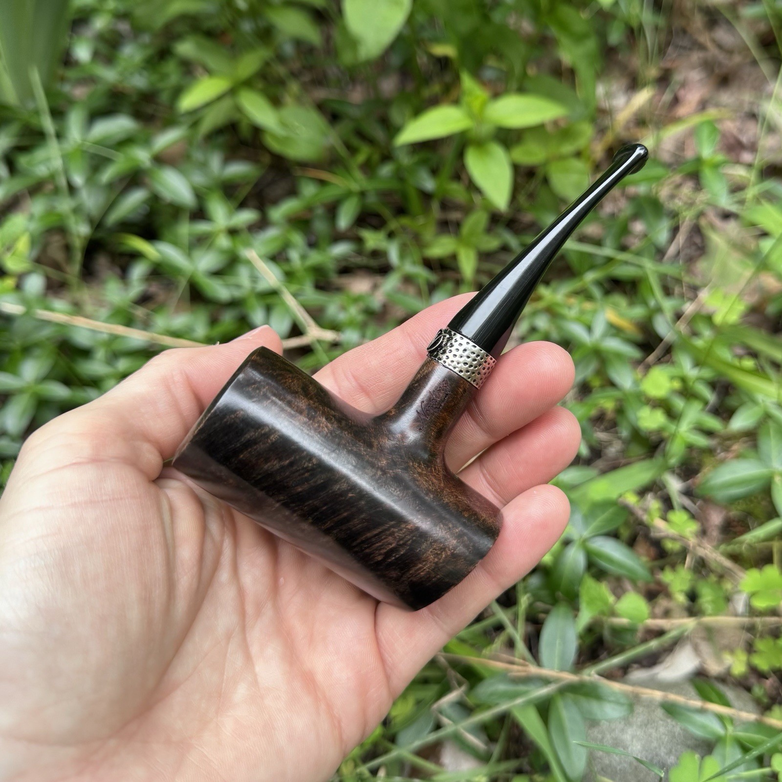Erik Nording Classic Silver SMOOTH Tall Poker Briar Tobacco Pipe – NEW