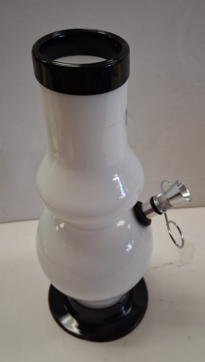 9″ ACRYLIC PLASTIC BUBBLE & HALF WATER PIPE BONG HOOKAH PULL CARB BOWL 2″M WHITE