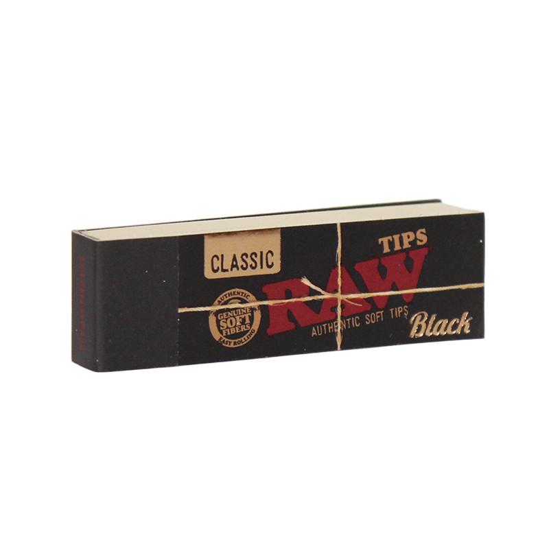 RAW Ethereal Tray + Black Organic Papers KS + Tips + 110mm Roller, Tube Lighter